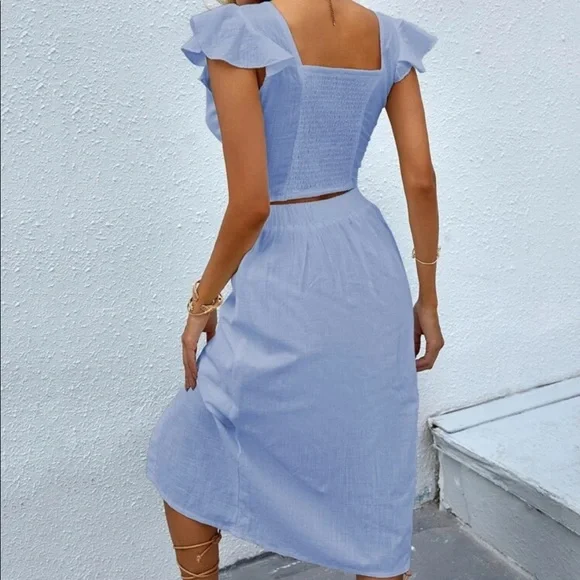 Boho twist front crop top and skirt set - Picture 6 of 16